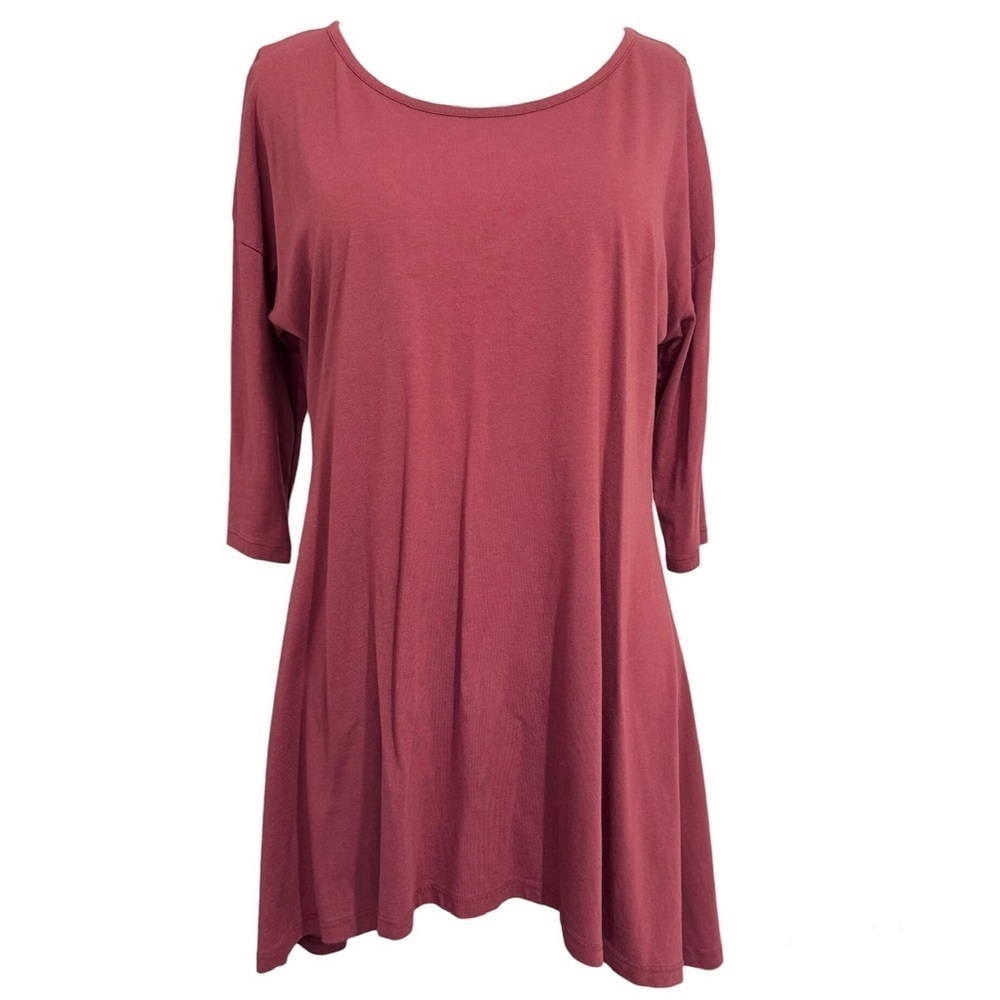 Peruvian Connection 3/4 Sleeve Tunic Top Size Medium Pima Cotton Blend